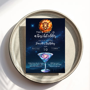 Convites Um Pouco Mais Velho Leo Zodíaco Martini Aniversári