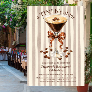 Convites Um Pouco Mais Velho Martini Espresso Listras Laço 