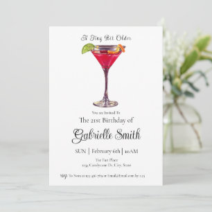 Convites Um Pouquinho Mais Velha Martini Feliz 21º Aniversá