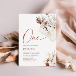 Convites Um primeiro aniversario Convocando Boho Pampas