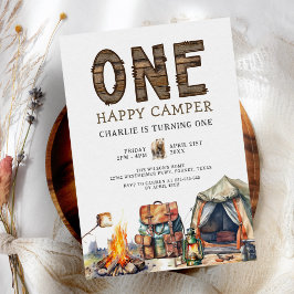 Convites Um primeiro aniversario de acampamento de campo fe