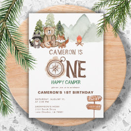 Convites Um primeiro aniversario de Aquarela Feliz do Urso 