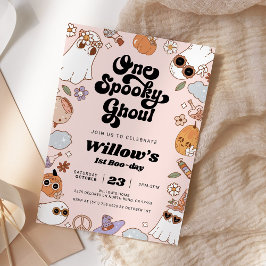 Convites Um primeiro aniversario de Halloween Spooky Ghoul 