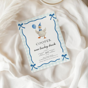 Convites Um primeiro aniversario de Pato Sortudo
