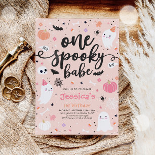 Convites Um primeiro aniversario Fantasma de Bebê Cute no D