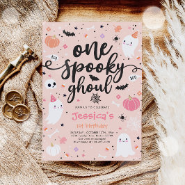 Convites Um primeiro aniversario fantasma de Ghoul Cute Hal