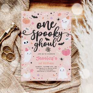 Convites Um primeiro aniversario fantasma de Ghoul Cute Hal
