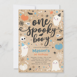 Convites Um primeiro aniversario Fantasma de Halloween Cute