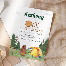 Convites Um primeiro aniversario Feliz Camper Camper Campin