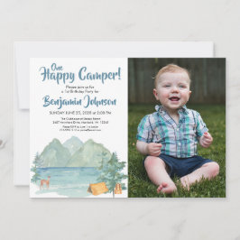 Convites Um primeiro aniversario Feliz das Montanhas Fotogr