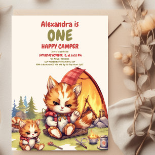 Convites Um primeiro aniversario Feliz de Madeira de Camper