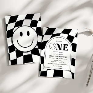 Convites Um primeiro aniversario Feliz do Cara Feliz