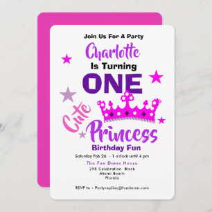 Convites Um primeiro aniversario princesa bonito personaliz