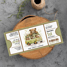 Convites Um primeiro bilhete de aniversário de Camper Feliz