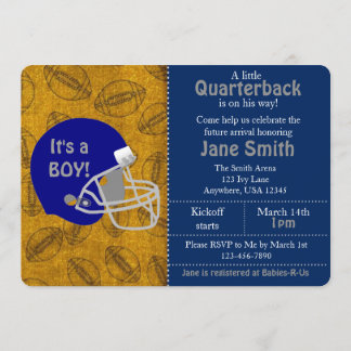 Convites Um Quarterback está a caminho do seu Chá de fralda