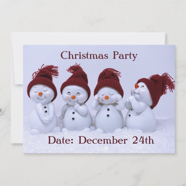 Convites Um quarteto de homens de neve (Frente)