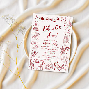 Convites Um rabisco de festa de natal bonito e esquisito