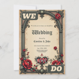 Convites Um romance gótico. Um ornamentado, estilo gótico