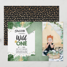 Um Safari Tropical Dourado Primeiro Aniversário