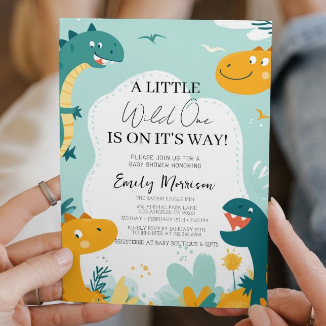 Convites Um selvagem está no caminho Dinossauros e Chás de  (Criador carregado)