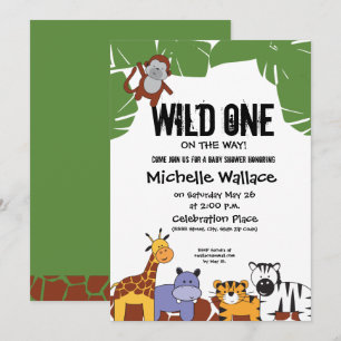 Convites Um selvagem no caminho chá de fraldas do tema Sel