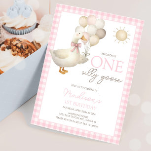 Convites Um Silly Goose Balões Primeiro Aniversário