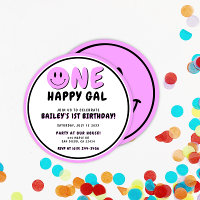 Um Smiley face primeiro aniversario Gal Feliz