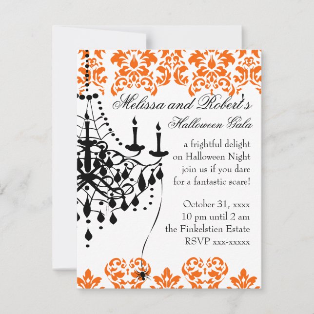 Convites Um Spooky e Na moda Chandelier (Frente)