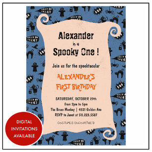 Convites Um Spooky Spooktacular Aniversário de 1 ano no Hal