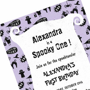 Convites Um Spooky Spooktacular Aniversário de 1 ano no Hal