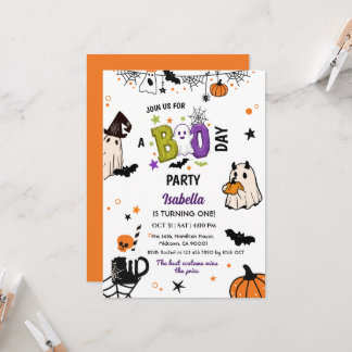 Convites Um Spooky um Aniversário de Halloween Fantasma Cap