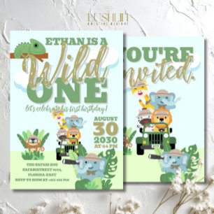 Convites Um Tema Selvagem da Festa de aniversário Safari Se