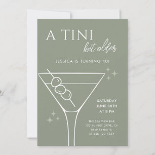 Convites Um Tini Bit Antigo aniversário de 40 anos Verde Sa