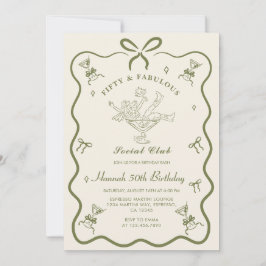 Convites Um Tini Bit Antigo Arco Martini 50 Aniversário