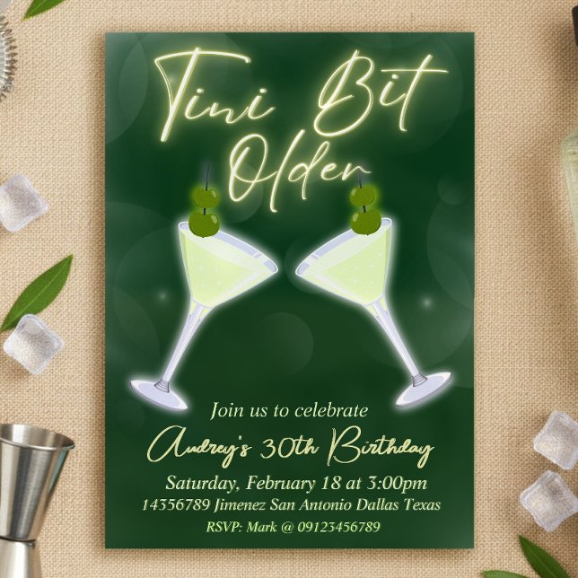 Convites Um Tini Bit Antigo - Martini (A Tini Bit Older - Martini Invitation
)