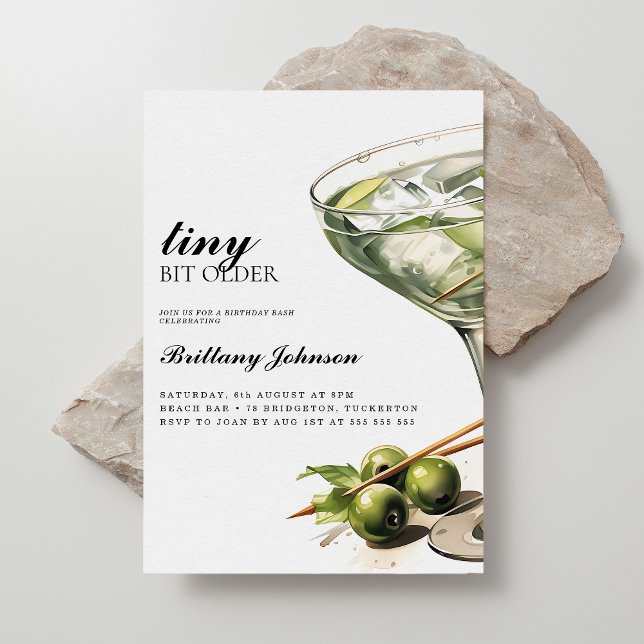 Convites Um Tini Bit Antigo Martini Aniversário (Criador carregado)