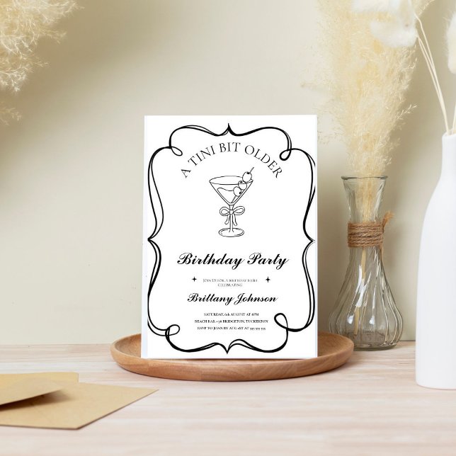 Convites Um Tini Bit Antigo Martini Aniversário (Criador carregado)