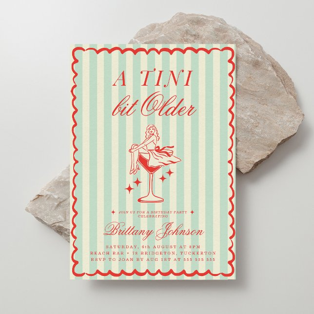 Convites Um Tini Bit Antigo Martini Aniversário (Criador carregado)