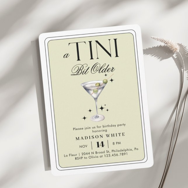Convites Um Tini Bit Antigo Martini Olive Birday (Criador carregado)