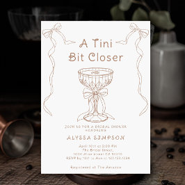 Convites Um Tini Bit Closer Chá de Noiva Desenhado à Mão