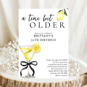 Convites Um Tini Bit Older Lemon Drop Martini aniversário d
