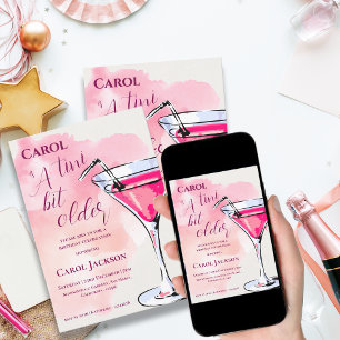 Convites Um Tini Bit Pink Martini Cocktail Mais Antigo