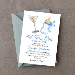 Convites um tini está a caminho, chá de fraldas azul martin