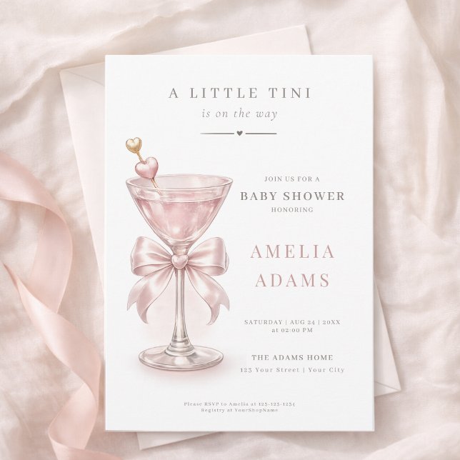 Convites Um Tini One Arco-íris Rosa Festa de Bebê Menina (Criador carregado)