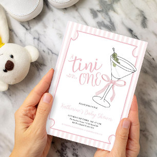 Convites Um Tini One Está a Caminho Chuveiro de Bebê Listra