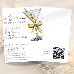Convites Um Tini Um Código QR Chic Festa de Bebê Martini Am