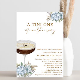 Convites Um Tini Um Dusty Blue Espresso Martini Chá de Bebê