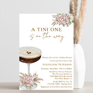 Convites Um Tini Um Dusty Pink Espresso Martini Chá de Bebê