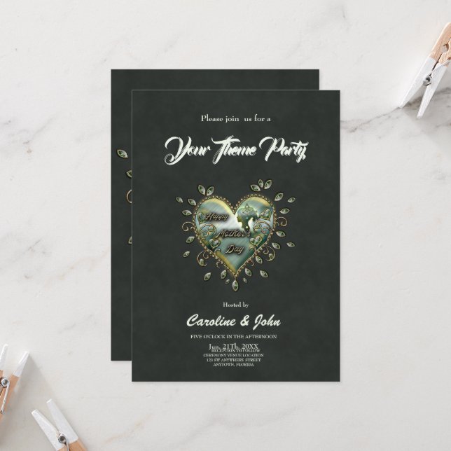 Convites Um toque de elegância: Feliz Dia das Mães. (Frente/Verso In Situ)