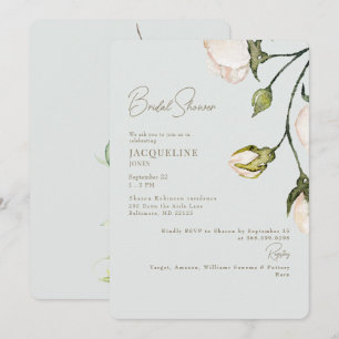 Convites Um toque no Chá de panela botânico do Sage Blush